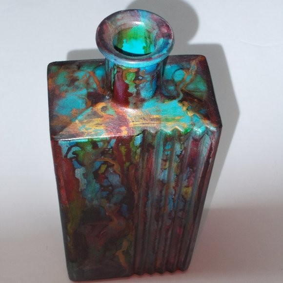 Beautiful glass decanter hand painted with alchol ink - Picture 2 of 10